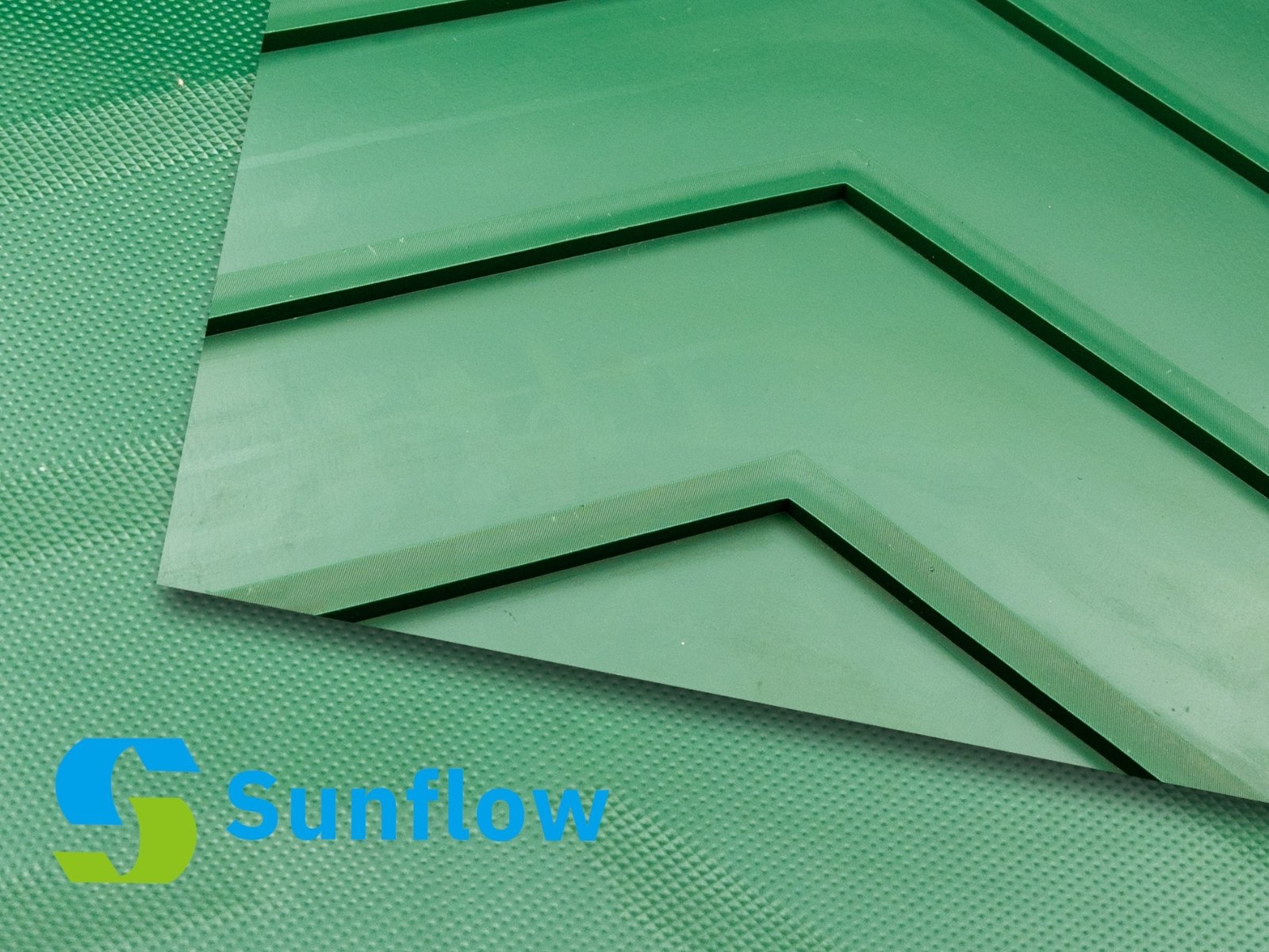 Custom-fabricated conveyor belt from Sunflow