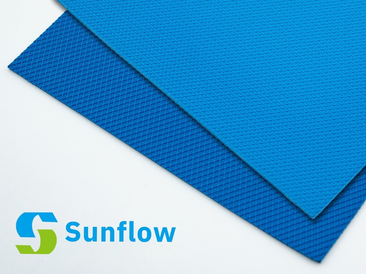 Sunflow TPU conveyor belt showing the conveying surface and belt structure